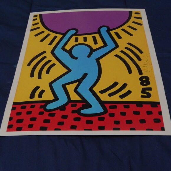 Keith Haring - International Youth Year - signed lithograph and envelope. - Picture 3 of 5